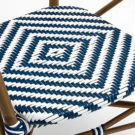 Image4 of Orla Blue White Rattan Outdoor Stacking Armchairs Set of 2 more views