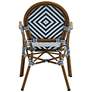 Orla Blue White Rattan Outdoor Stacking Armchairs Set of 2