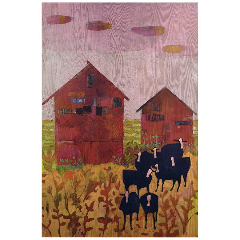 Image 2 Orland Barnyard 36" High Giclee Printed Wood Wall Art