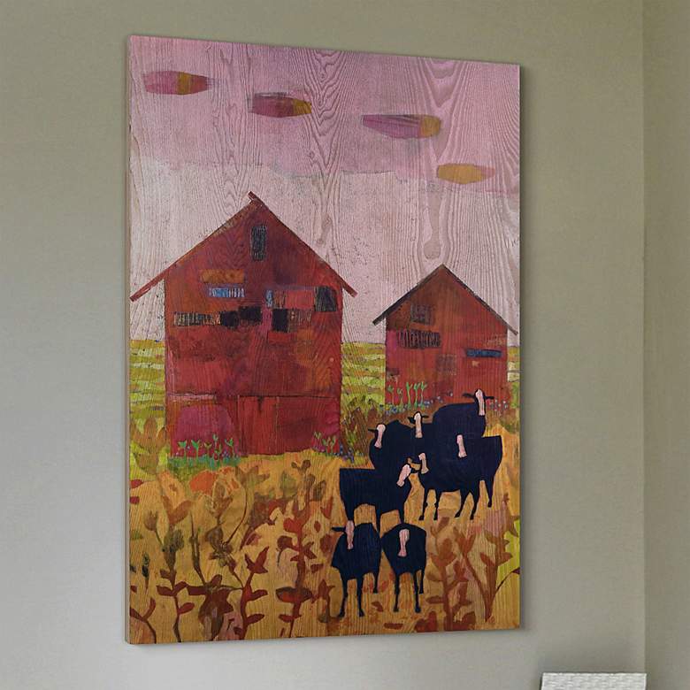Image 1 Orland Barnyard 36" High Giclee Printed Wood Wall Art