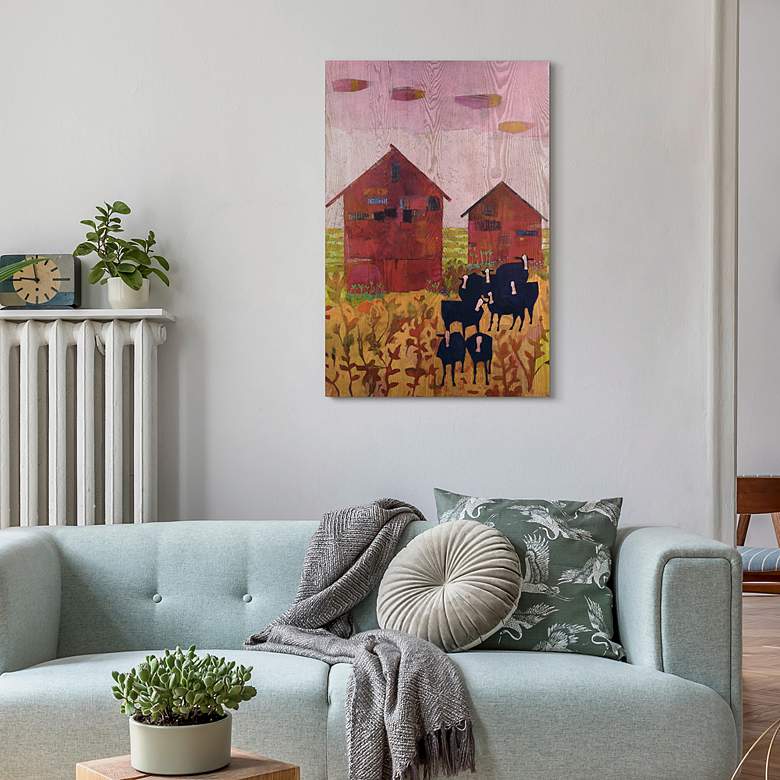 Image 6 Orland Barnyard 36" High Giclee Printed Wood Wall Art more views