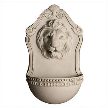 Orlandi Aged Lion 24"H Antique Stone Outdoor Wall Fountain