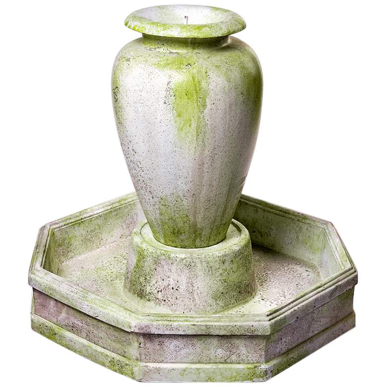 Image 1 Orlandi Aurora 30" High White Moss Outdoor Floor Fountain