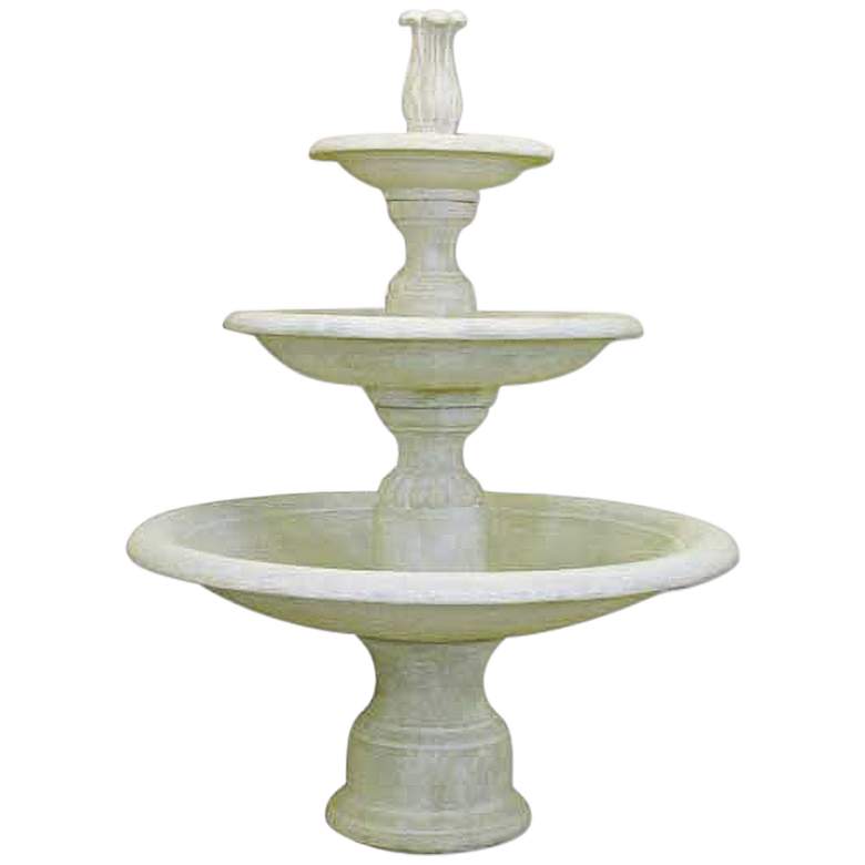 Image 1 Orlandi Balustrade 68 inchH Weathered 3-Tier Outdoor Fountain