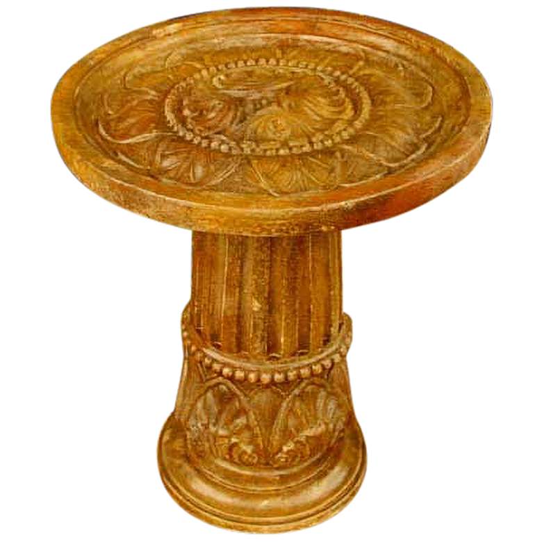 Image 1 Orlandi Cinzia 28 inch High Sandstone Outdoor Garden Bird Bath