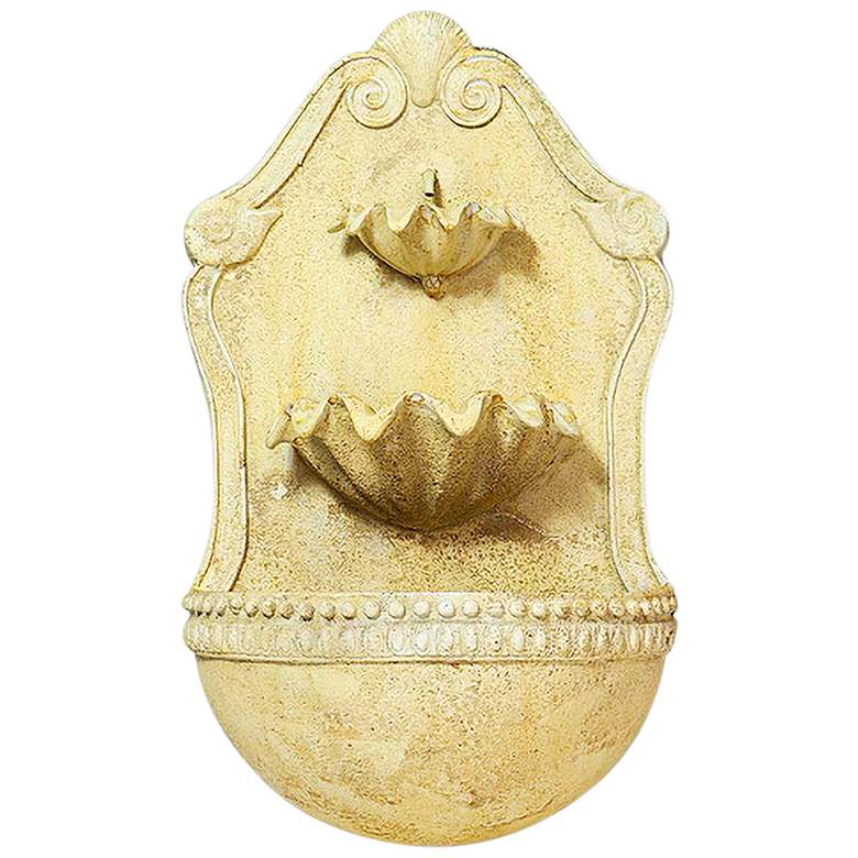 Image 1 Orlandi Double Shell 24 inch High Pompeii Outdoor Wall Fountain