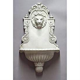 Image1 of Orlandi English Lion 30" High Antique Stone Wall Fountain