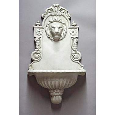 Orlandi English Lion 30" High Antique Stone Wall Fountain