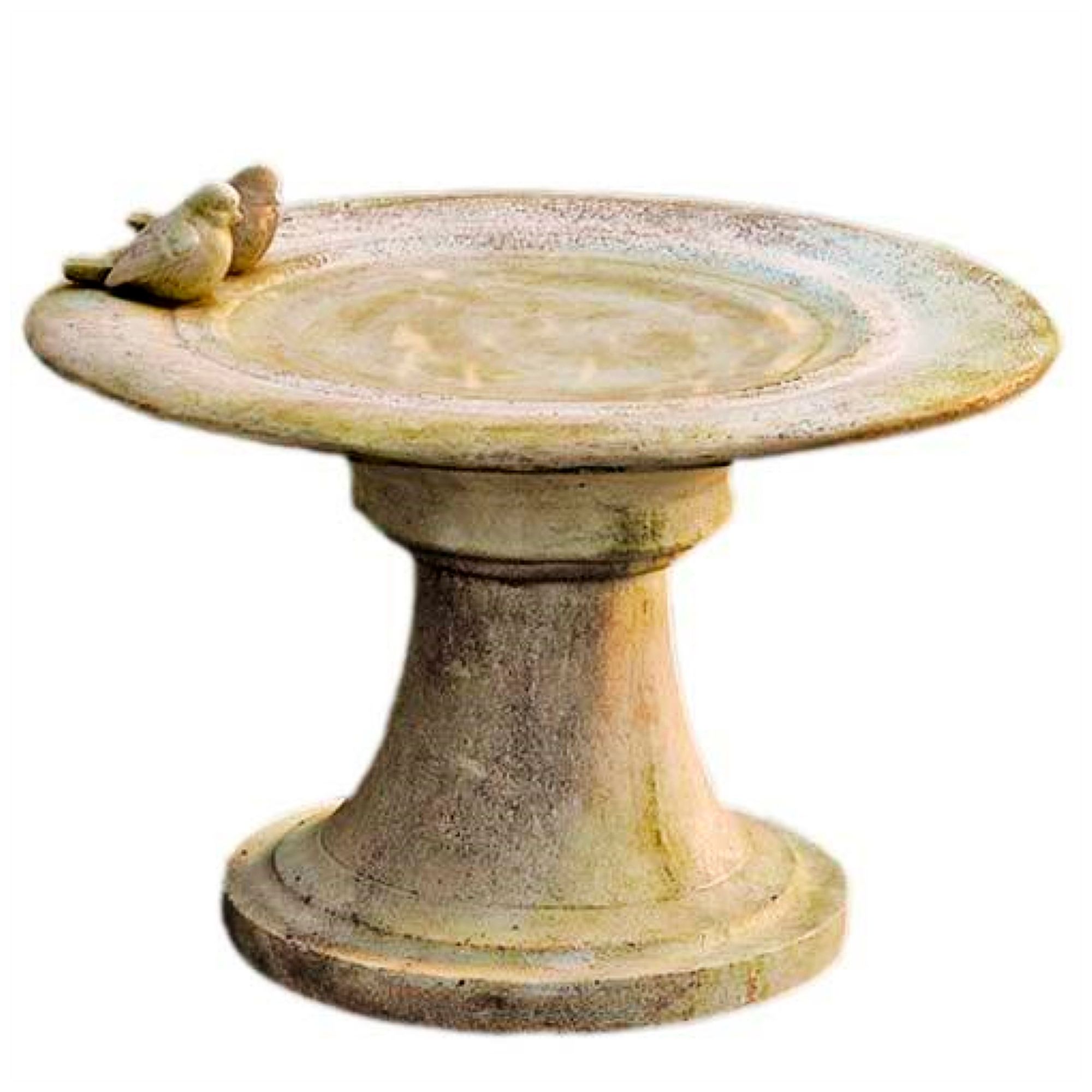 Image 2 Orlandi Giannola 29 1/2" Wide White Moss Outdoor Bird Bath - Made to Order