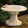 1_Orlandi Giannola 29 1/2" Wide White Moss Outdoor Bird Bath