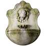 Orlandi Lion &amp; Shell 35"H White Moss Outdoor Wall Fountain