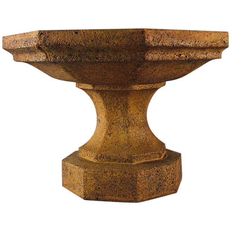 Image 1 Orlandi Marek 11" High Sandstone Outdoor Garden Bird Bath