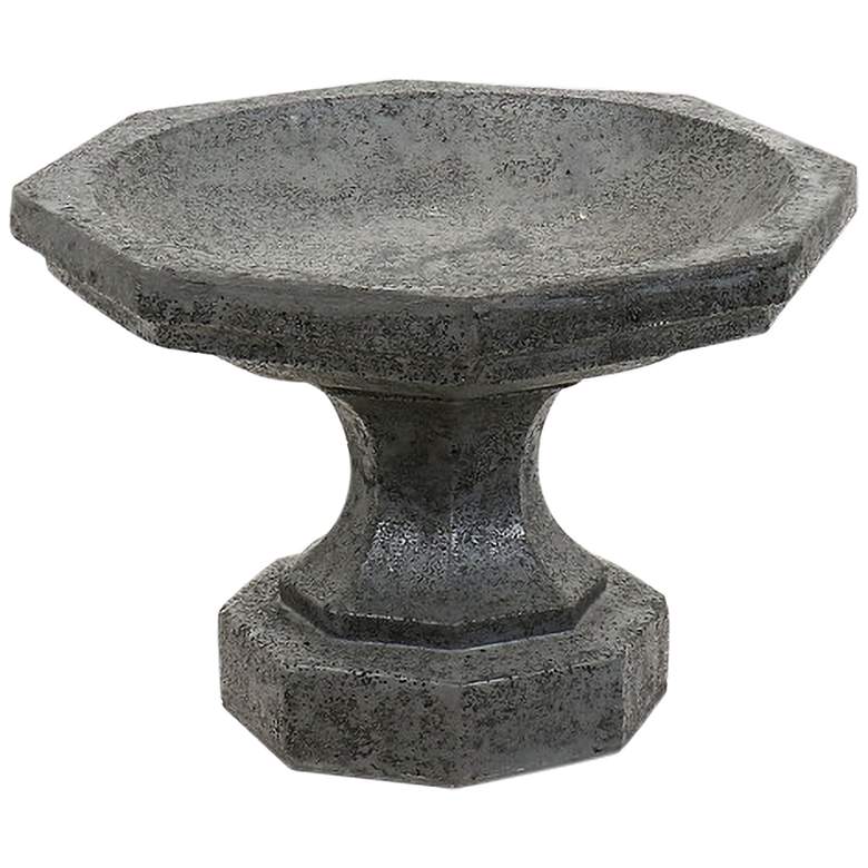 Image 1 Orlandi Marek 11"H Colonial Stone Outdoor Garden Bird Bath