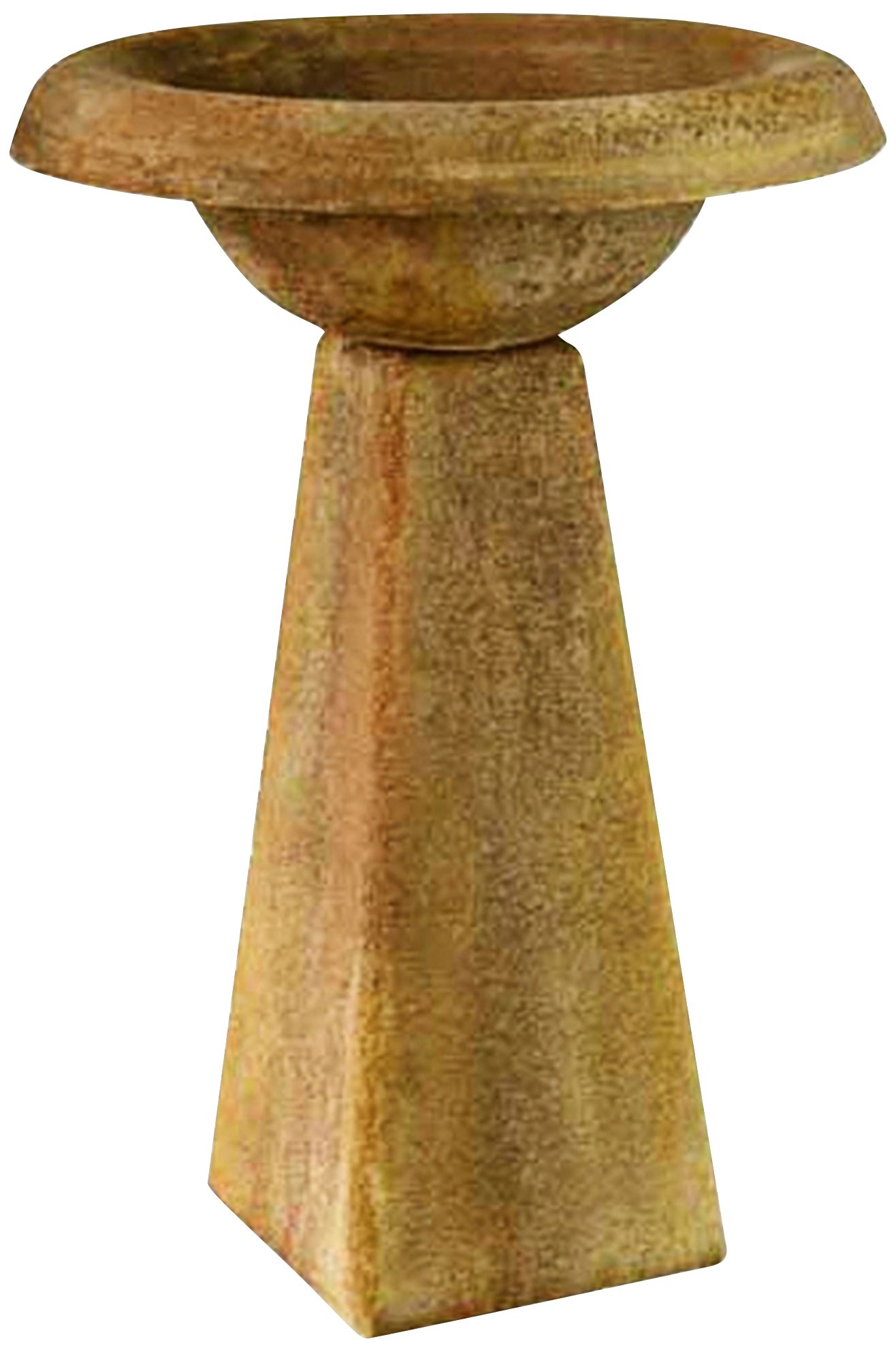 Image 2 Orlandi Modern 24" High Sandstone Finish Outdoor Bird Bath - Made to Order