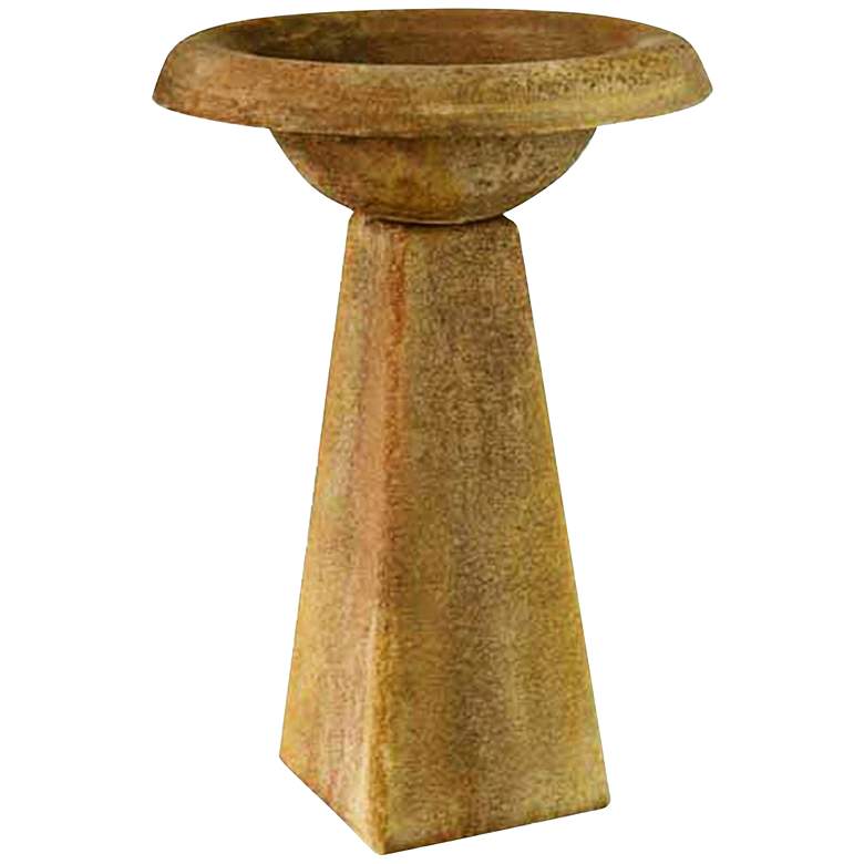 Image 2 Orlandi Modern 24" High Sandstone Finish Outdoor Bird Bath