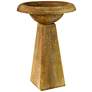 2_Orlandi Modern 24" High Sandstone Finish Outdoor Bird Bath