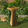 1_Orlandi Modern 24" High Sandstone Finish Outdoor Bird Bath
