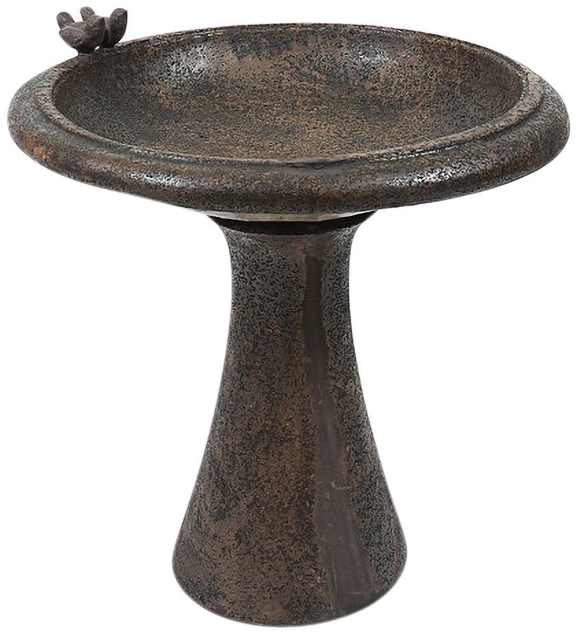 Image 2 Orlandi Sleek 24" High Earthtone Outdoor Bird Bath w/Birds - Made to Order more views