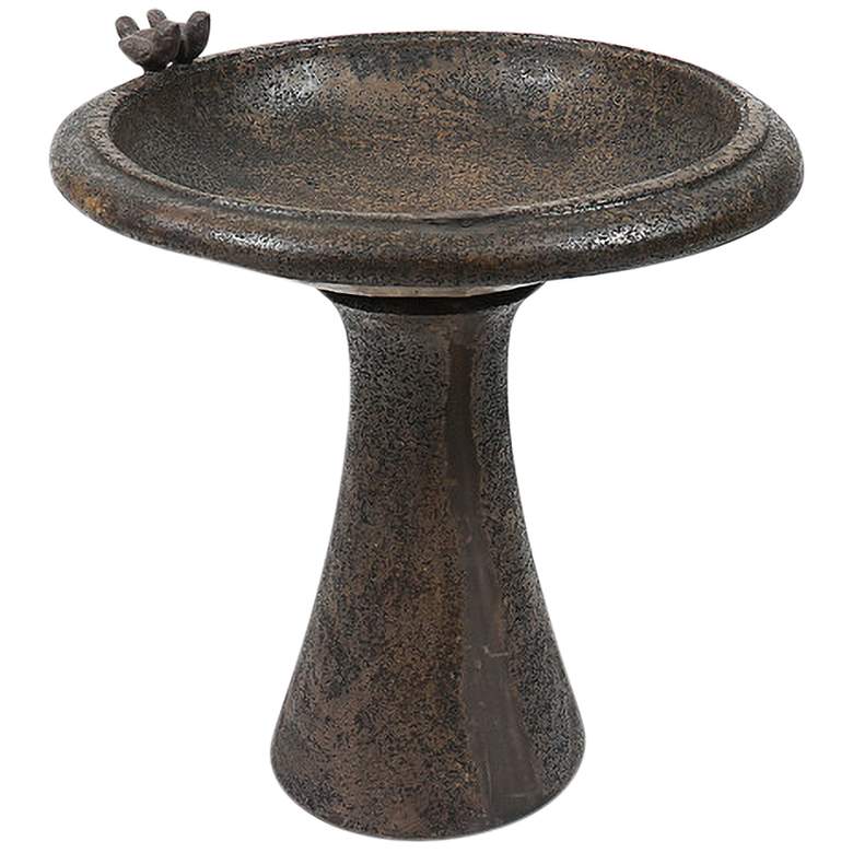 Image 2 Orlandi Sleek 24" High Earthtone Outdoor Bird Bath w/Birds more views