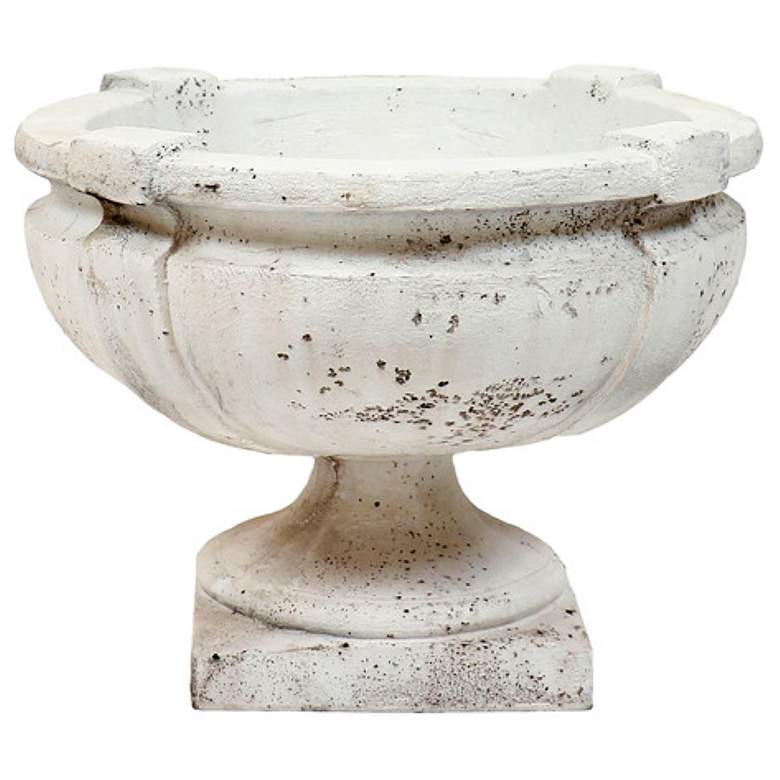 Image 3 Orlandi Smooth Strap Cathedral White Outdoor Urn more views