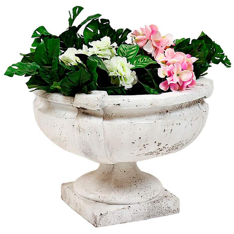 Image 4 Orlandi Smooth Strap Cathedral White Outdoor Urn more views
