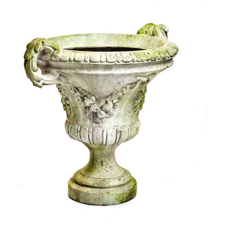 Image 5 Orlandi Traditional White Moss Outdoor Urn more views