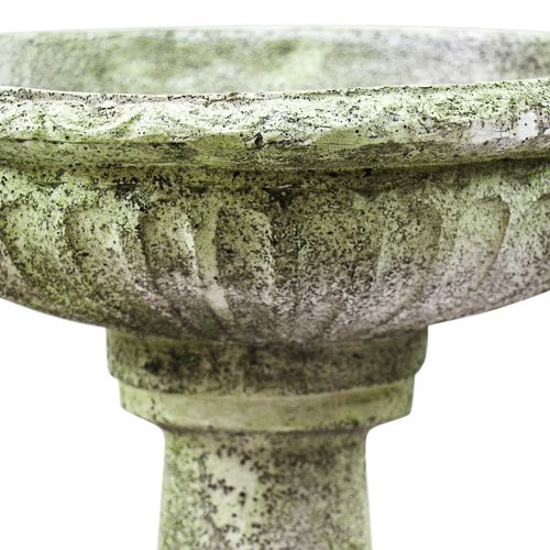 Image 2 Orlandi Trish 29" High White Moss Outdoor Garden Bird Bath - Made to Order more views