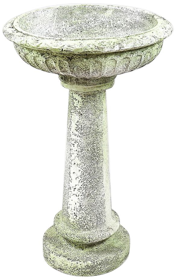 Image 3 Orlandi Trish 29" High White Moss Outdoor Garden Bird Bath - Made to Order more views