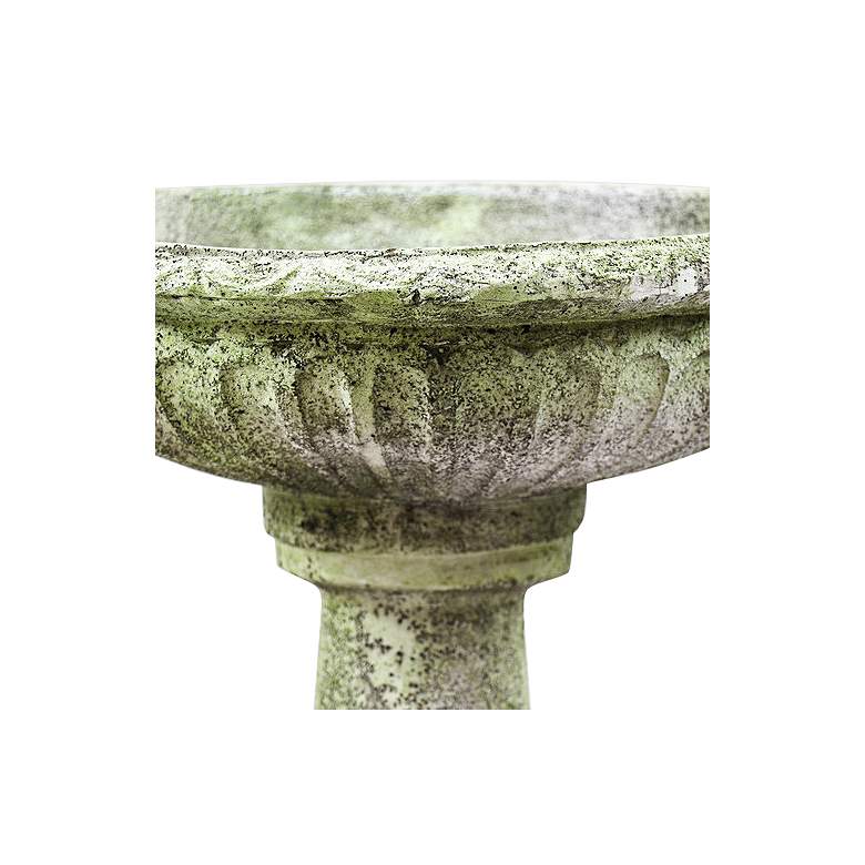 Image 2 Orlandi Trish 29" High White Moss Outdoor Garden Bird Bath more views