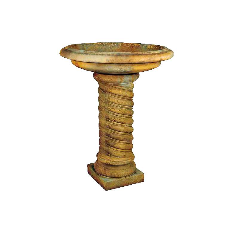 Image 1 Orlandi Twisted 30" High Deep Sea Outdoor Bird Bath