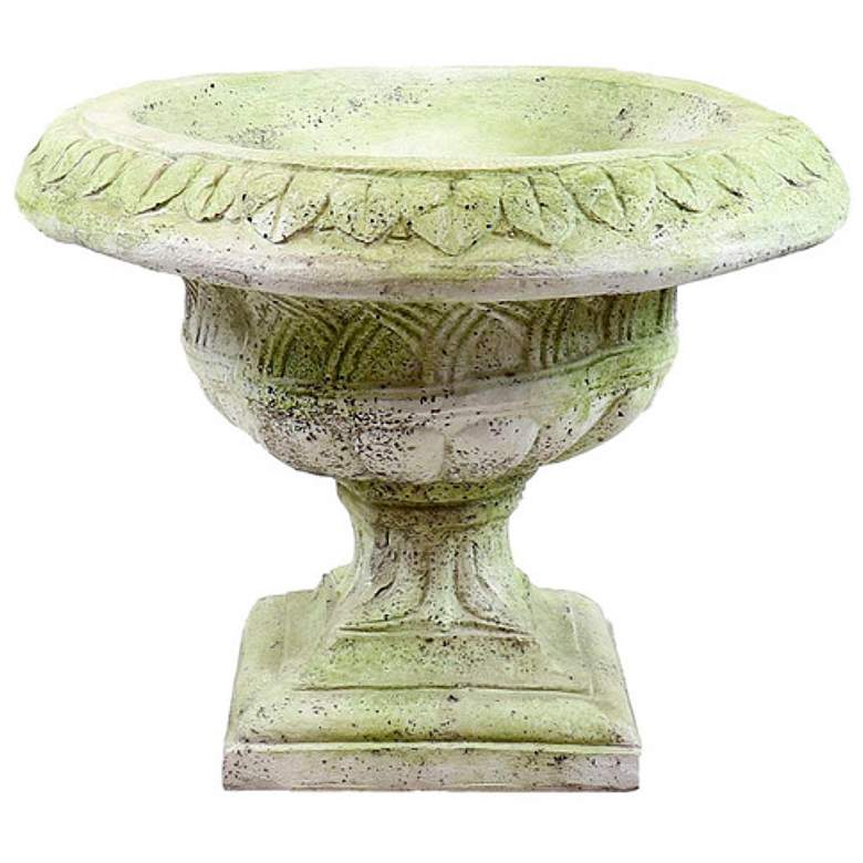 Image 2 Orlandi Weaved Classical White Moss Outdoor Urn more views