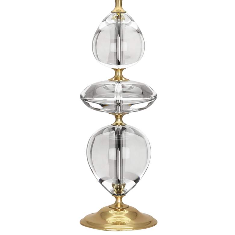 Image 4 Orlando Brass and Clear Crystal Table Lamp with Oyster Shade more views