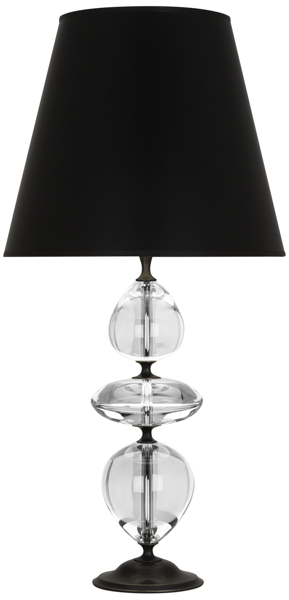 crystal and bronze table lamp