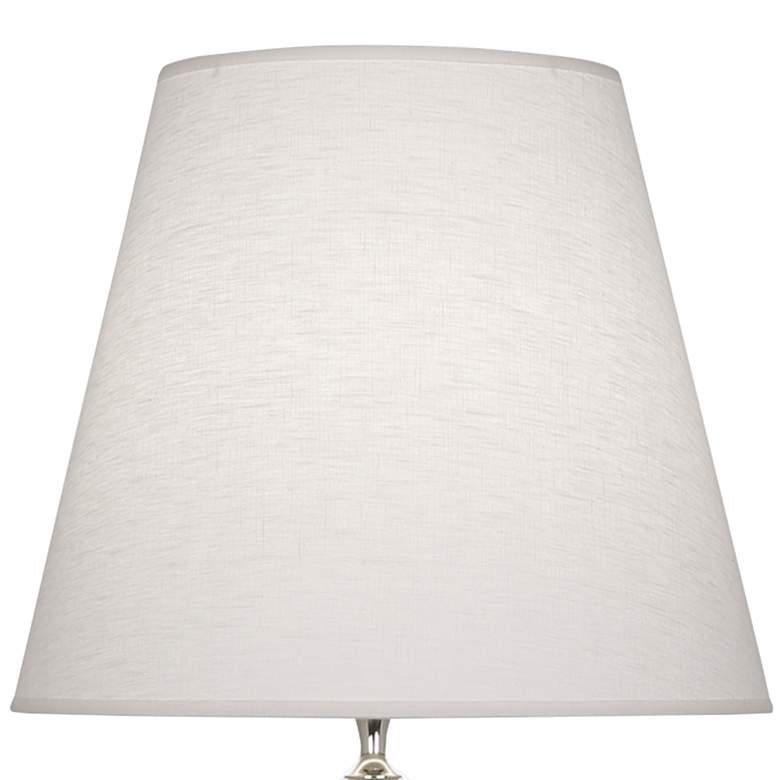 Image 3 Orlando Nickel and Clear Crystal Table Lamp w/ Oyster Shade more views