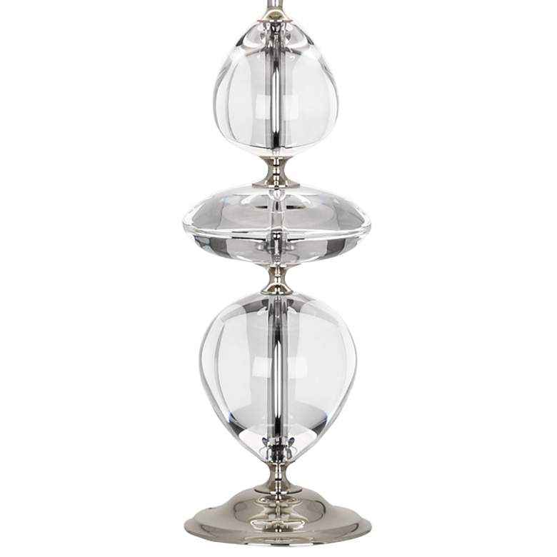 Image 4 Orlando Nickel and Clear Crystal Table Lamp w/ Oyster Shade more views