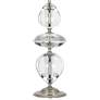 Orlando Nickel and Clear Crystal Table Lamp w/ Oyster Shade