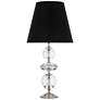 Orlando Nickel and Clear Crystal Table Lamp with Black Shade