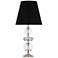 Orlando Nickel and Clear Crystal Table Lamp with Black Shade