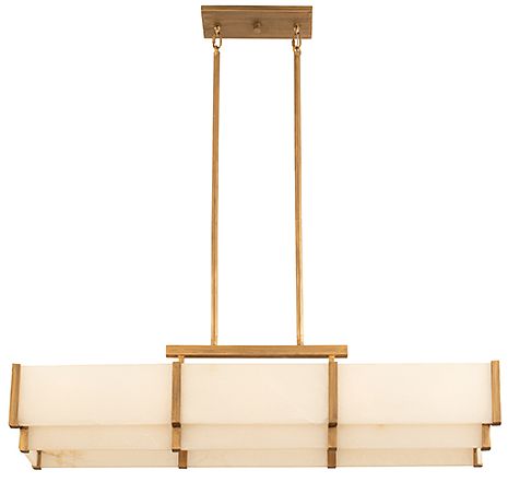 Orleans 44 1/2"W Distressed Gold 5-Light Linear Chandelier