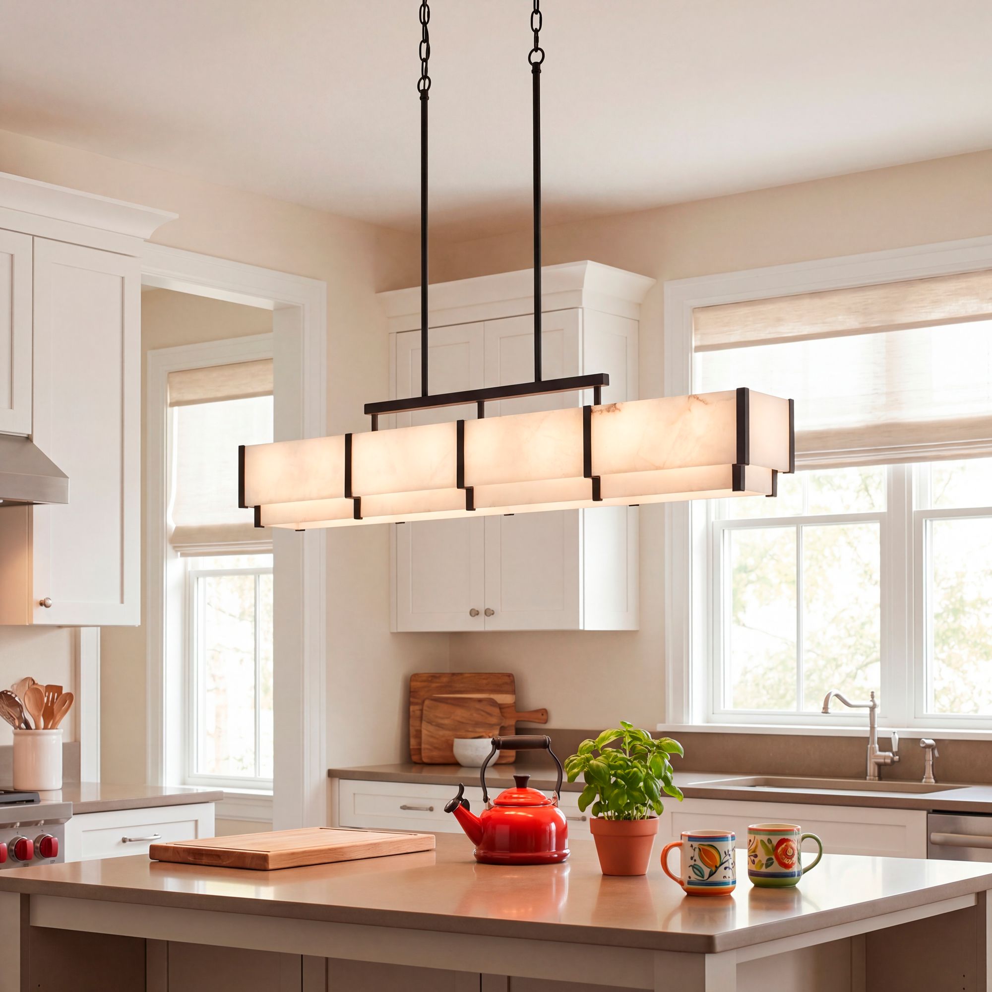 Orleans 58 1/4"W Black Cashmere 8-Light Linear Chandelier