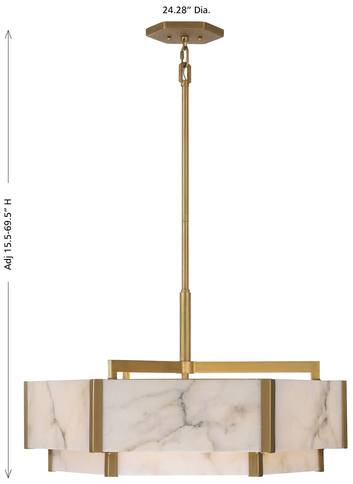 Orleans 6-Light Pendant in Distressed Gold