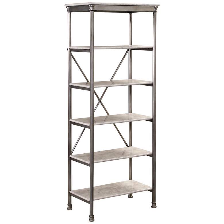 Image 1 Orleans 6-Tier Marble and Metal Gray Shelf