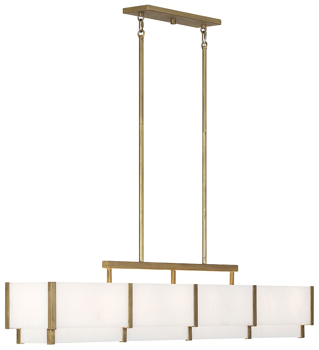 Orleans 8-Light Linear Chandelier in Distressed Gold