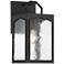Orli 12 1/2"H Black and Water Glass Outdoor Wall Light