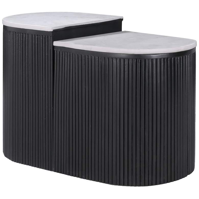 Image 1 Ormara Side Table Set White &#38; Black