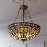 Ornamental Tiffany-Style 24" Wide Art Glass Pendant Light