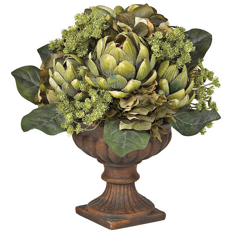 Image 1 Ornate Artichoke Faux Floral Centerpiece Arrangement