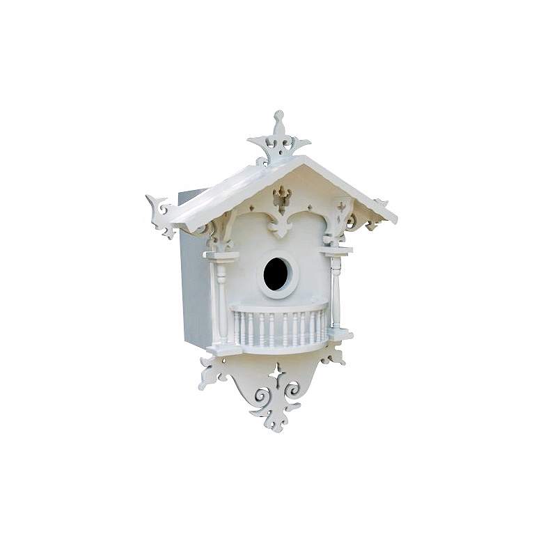 Image 1 Ornate White Cottage Bird House