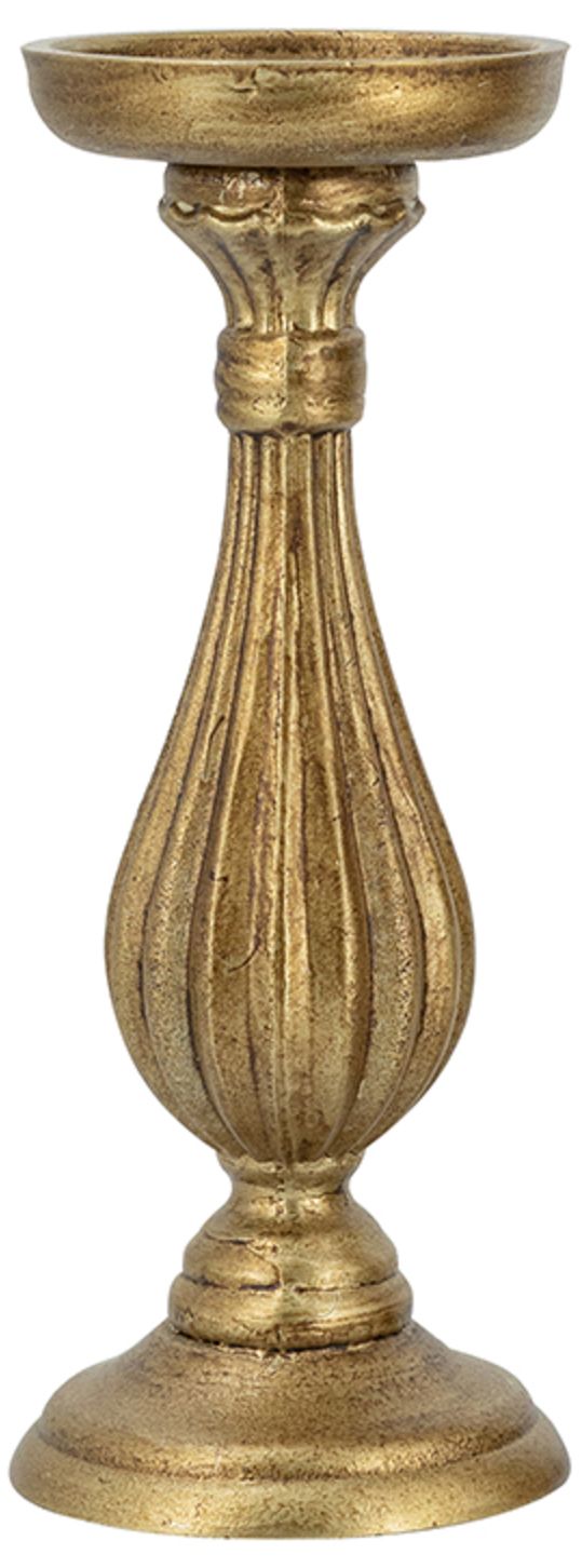 Image 3 Ornate Wooden Candle Holder with Antique Gold Finish - 11" - Gold more views