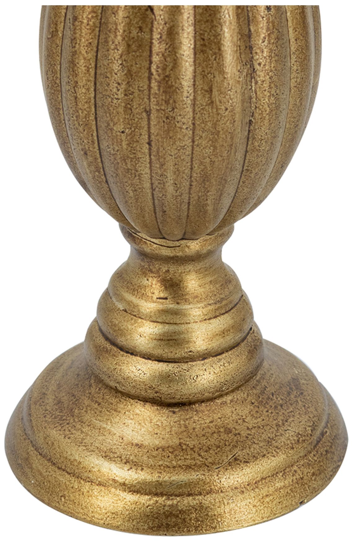 Image 4 Ornate Wooden Candle Holder with Antique Gold Finish - 11" - Gold more views
